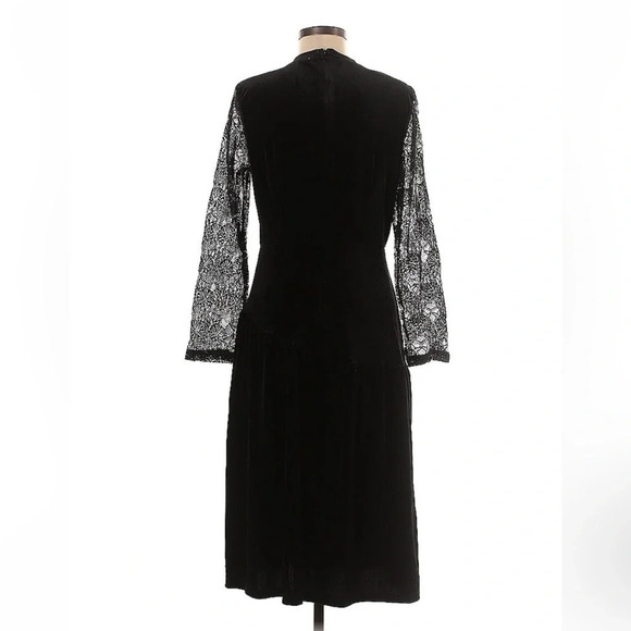 Tricosa Vintage Classic Black Made In France Whimsigoth Cocktail Dress Size L - Picture 2 of 2